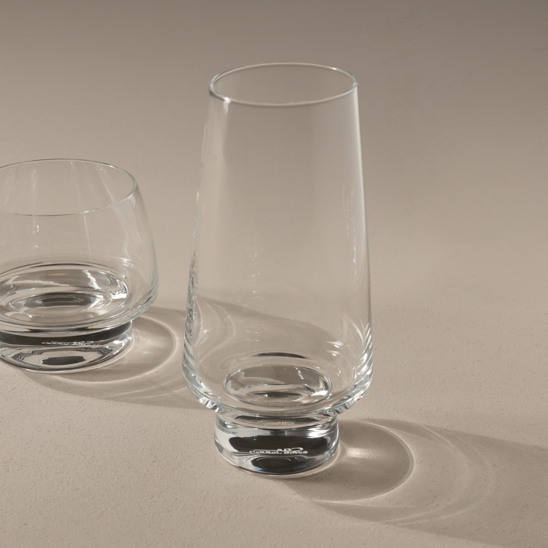 Carrol Boyes Baobab Set Of 4 Footed Hi Ball Glasses In Clear