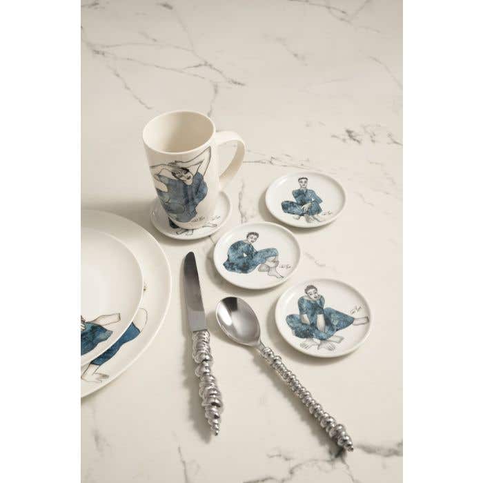 Carrol Boyes Indigo Girls Set Of 4 Rimmed Coasters In Blue
