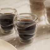 Carrol Boyes Wound Up Set of 2 Espresso Double Wall Mugs In Clear