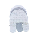 Mothers Choice 3 Pack Hats And 3 Pack Mittens In Grey And White
