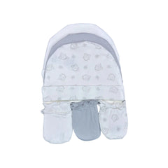 Mothers Choice 3 Pack Hats And 3 Pack Mittens In Grey And White