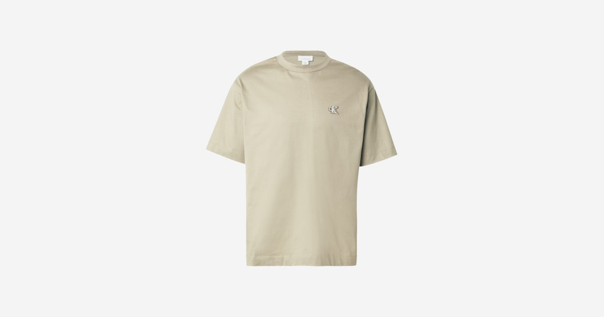 Calvin Klein Mens Topstitch Patch T-Shirt In Olive