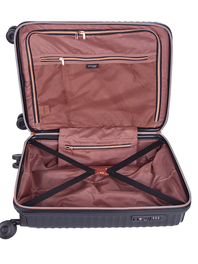Cellini Allure Medium 4 Wheel Trolley Case Black