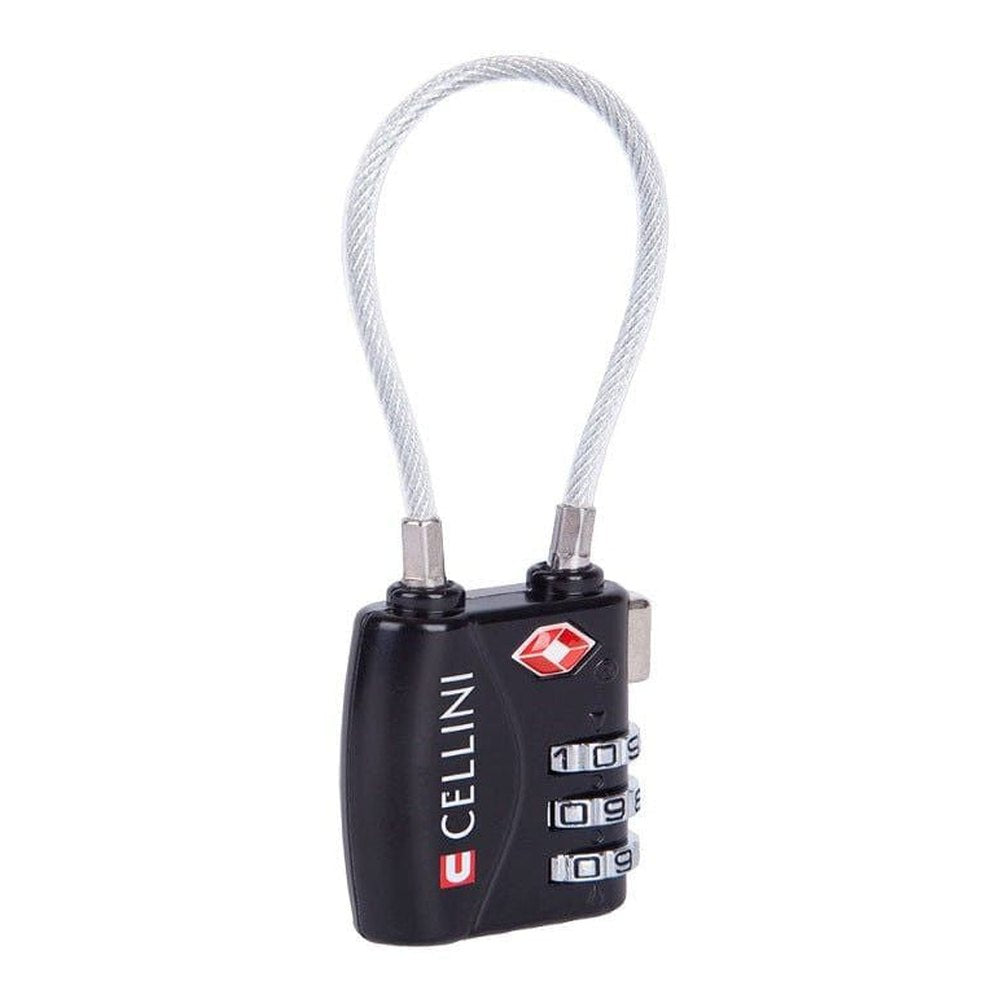 Cellini Accessories TSA 3 Dial Cable Lock In Black