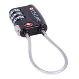 Cellini Accessories TSA 3 Dial Cable Lock In Black