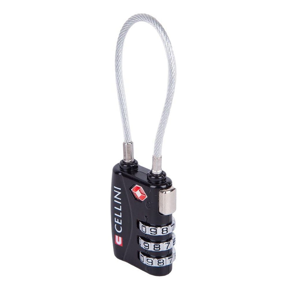Cellini Accessories TSA 3 Dial Cable Lock In Black