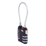 Cellini Accessories TSA 3 Dial Cable Lock In Black