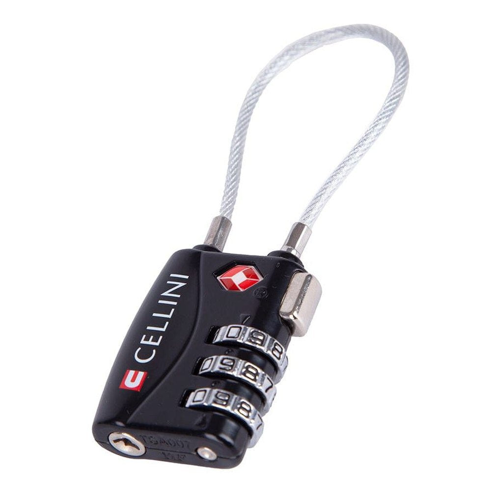 Cellini Accessories TSA 3 Dial Cable Lock In Black