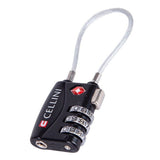 Cellini Accessories TSA 3 Dial Cable Lock In Black