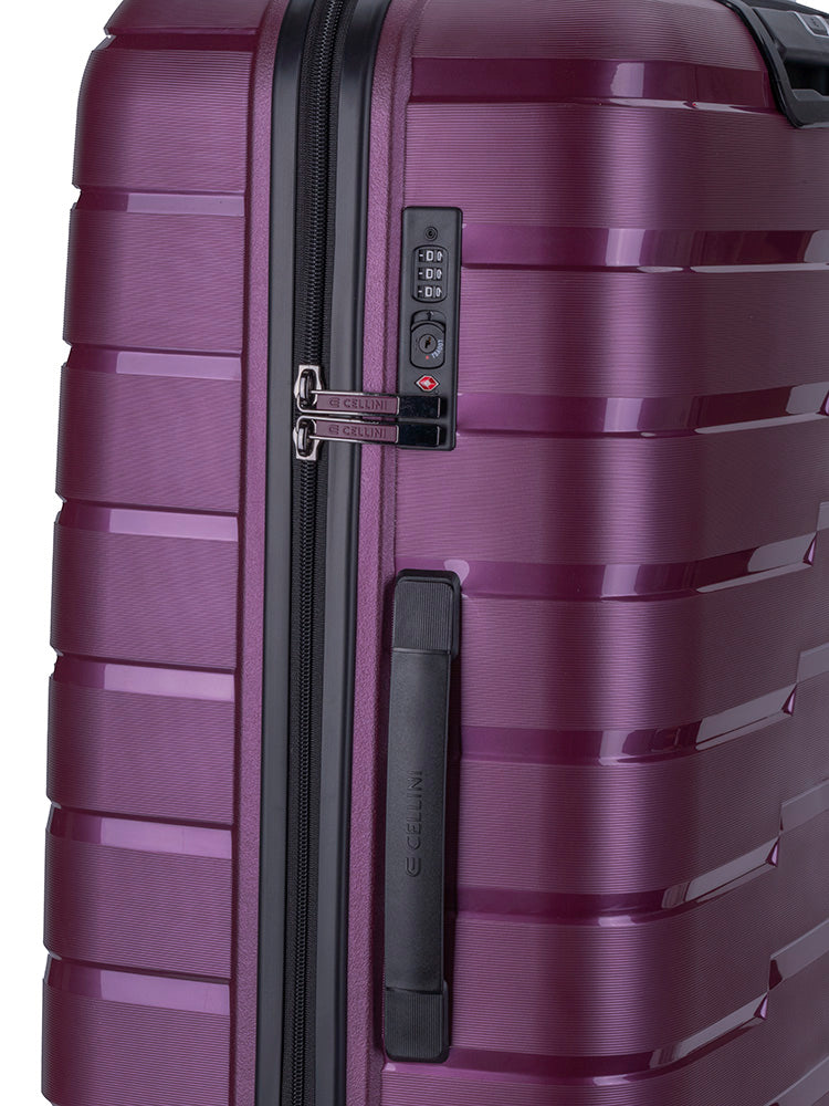 Cellini Microlite Trolley Case 4Whls Purple