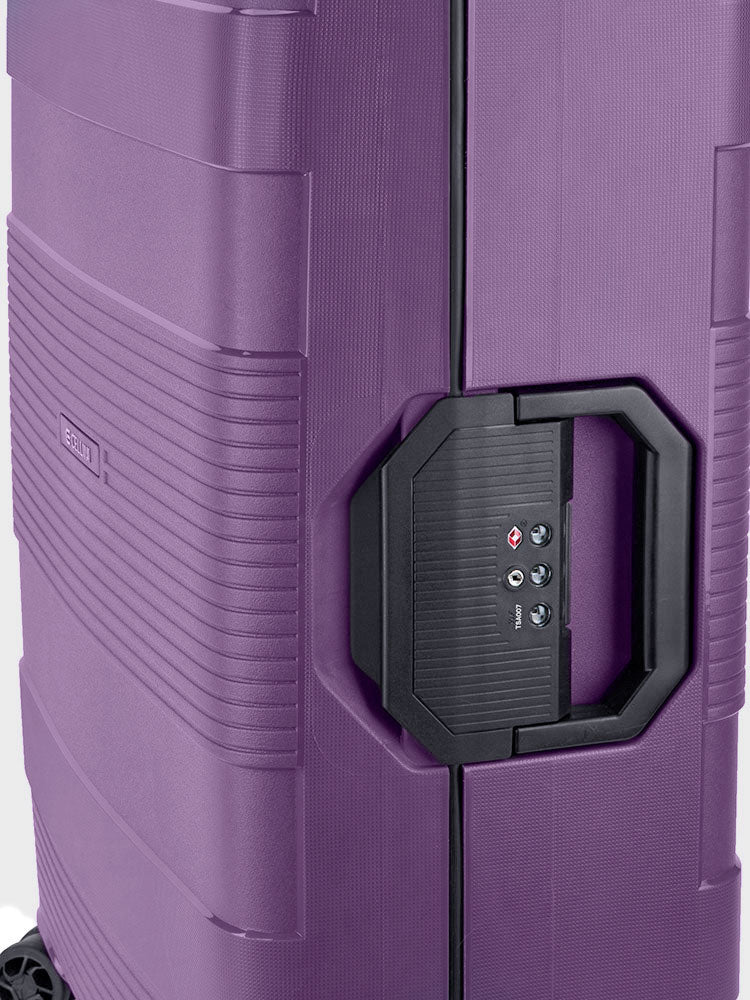 Cellini Safetech 4 Wheel Trolley Case Plum