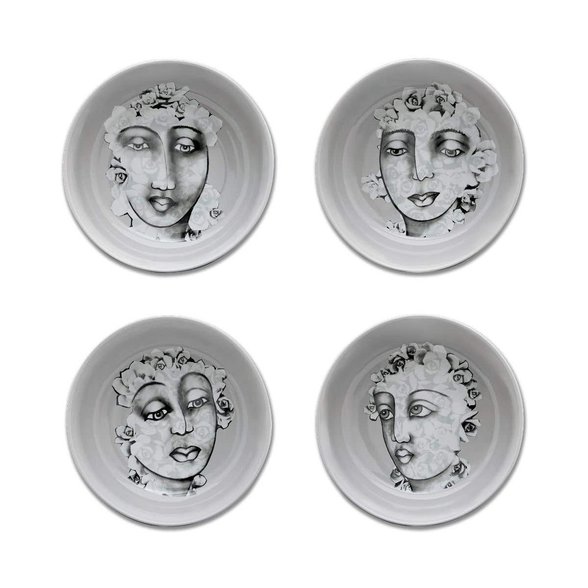 Carrol Boyes Cereal & Soup Bowl Set Of 4 Succulent Faces