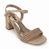 Orbit Ladies Block Heels In Champagne