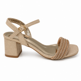 Orbit Ladies Block Heels In Champagne