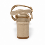 Orbit Ladies Block Heels In Champagne