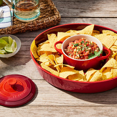 Le Creuset Chip & Dip Stand 34Cm  Cerise