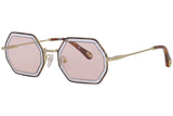 Chloe Havana Azur Unisex Sunglasses In  Gold