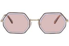 Chloe Havana Azur Unisex Sunglasses In  Gold