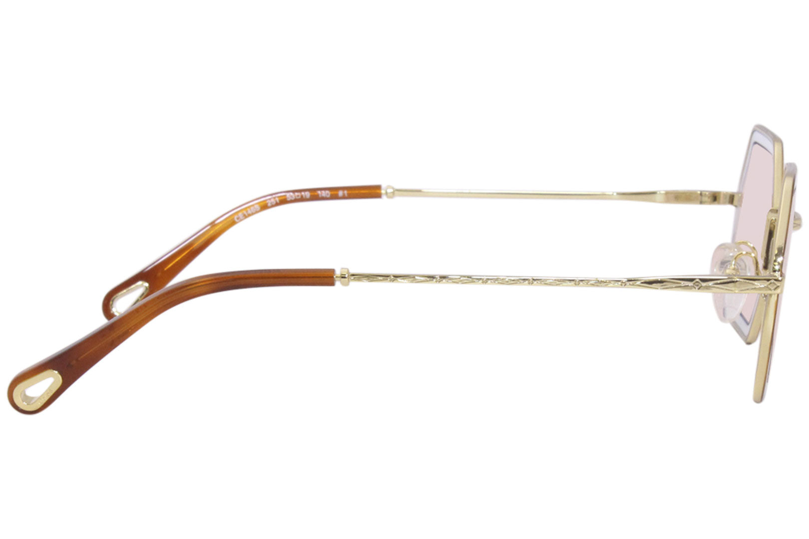 Chloe Havana Azur Unisex Sunglasses In  Gold