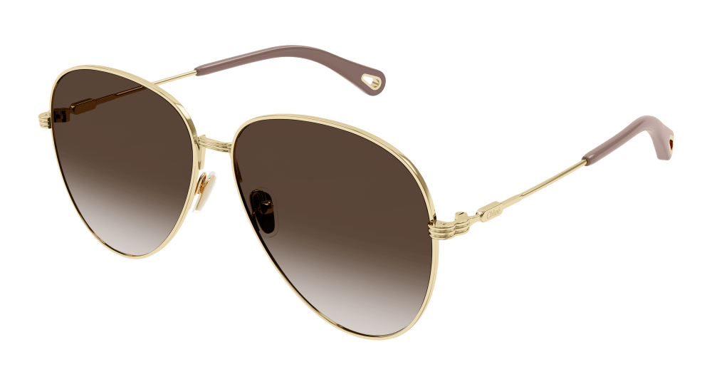 Chloe Sunglass Woman Gold Brown CH0177S-002