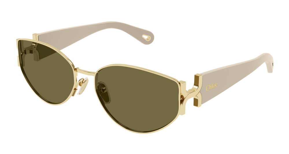 Chloe Sunglasses Woman Gold Ivory Green Ch0260S-003