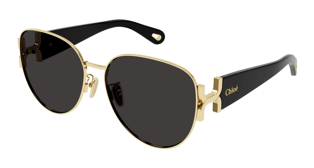 Chloe Sunglasses Woman Gold Black Grey Ch0261Sk-001