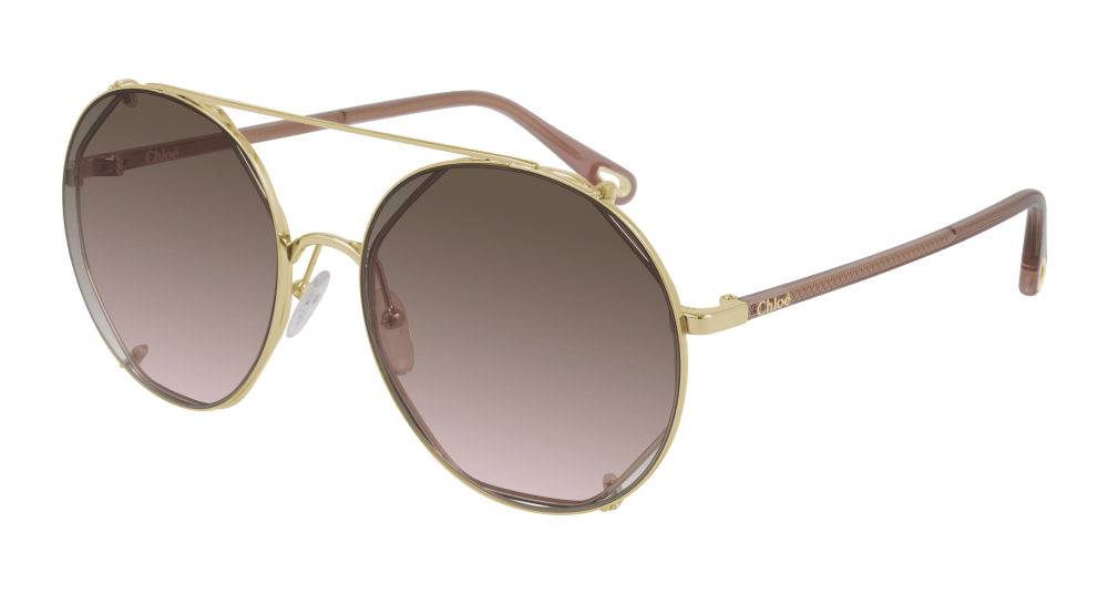 Chloe Sunglass Woman Gold Brown CH0041S-003