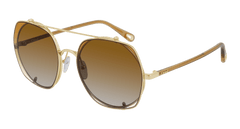 Chloe Sunglass Woman Gold Brown Orange CH0042S-003