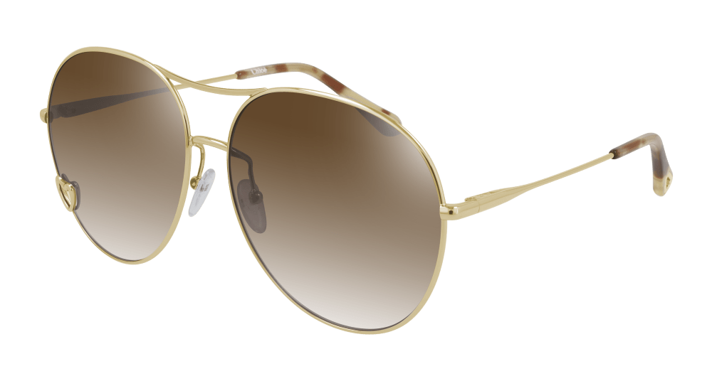 Chloe Sunglass Woman Gold Brown CH0028S-001