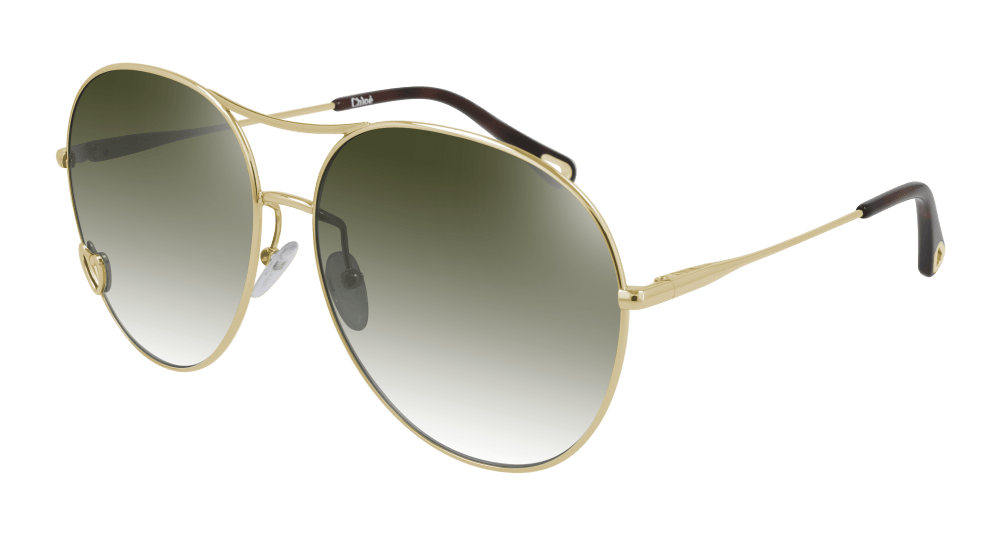 Chloe Sunglass Woman Gold Green CH0028S-003