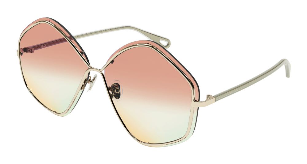 Chloe Sunglass Woman Gold Green Orange CH0065S-003