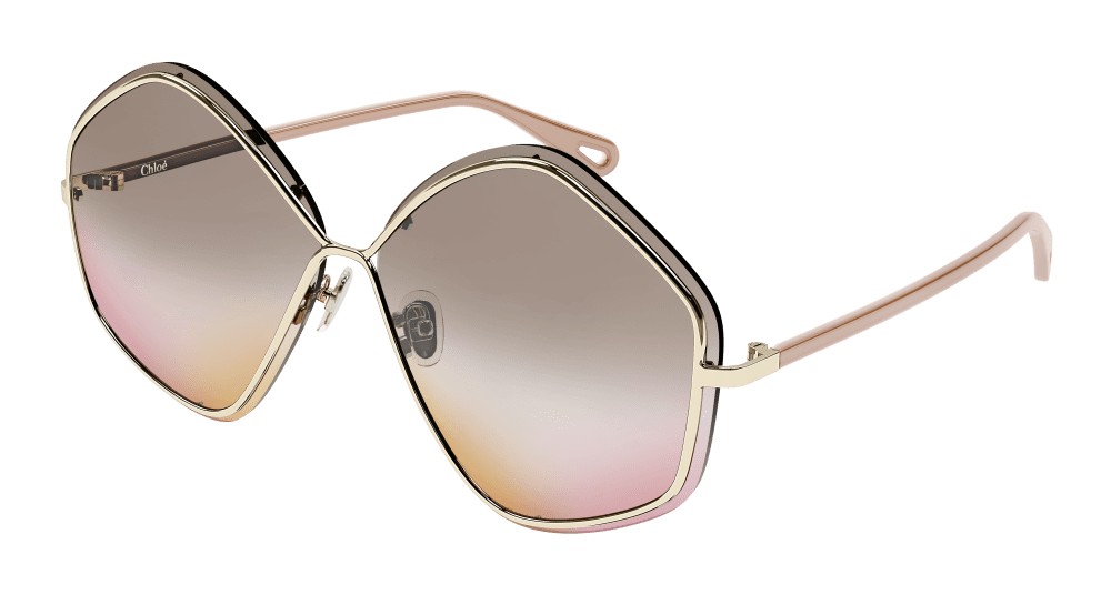 Chloe Sunglass Woman Gold Nude Brown CH0065S-002