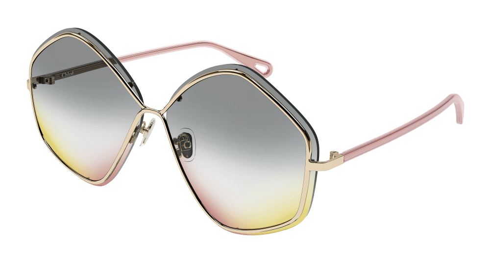 Chloe Sunglass Woman Gold Pink Grey CH0065S-001