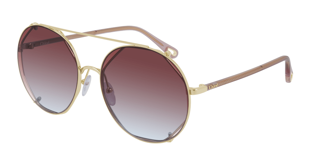 Chloe Sunglass Woman Gold Pink Red CH0041S-004