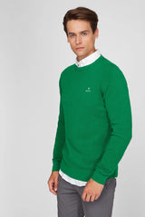 Gant Mens Cotton Pique Sweatshirt In Green