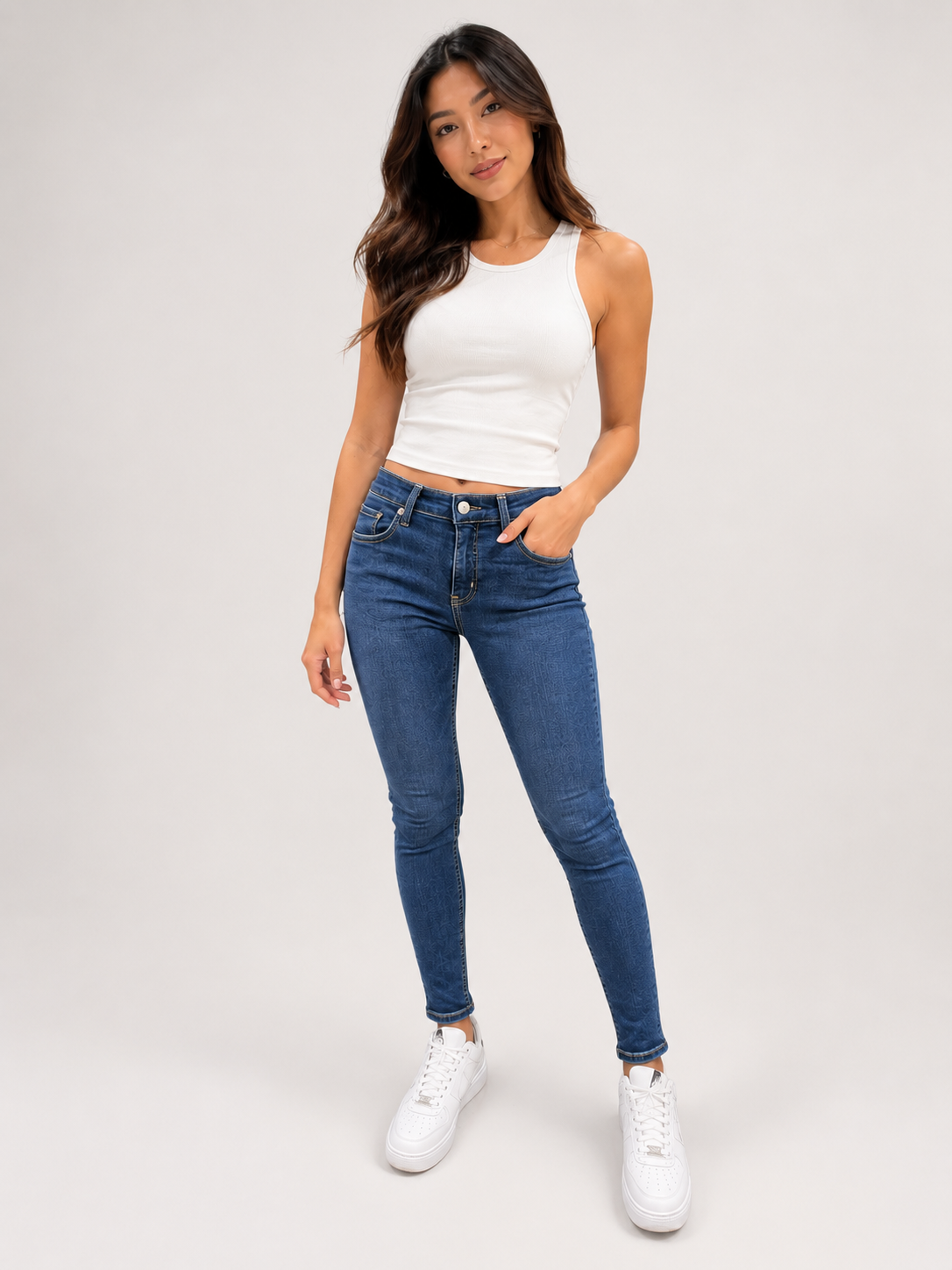 Calvin Klein High Rise Skinny Jeans In Denim Dark