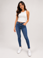 Calvin Klein High Rise Skinny Jeans In Denim Dark