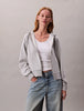 Calvin Klein Mens Archive Logo French Terry Hoodie In Grey