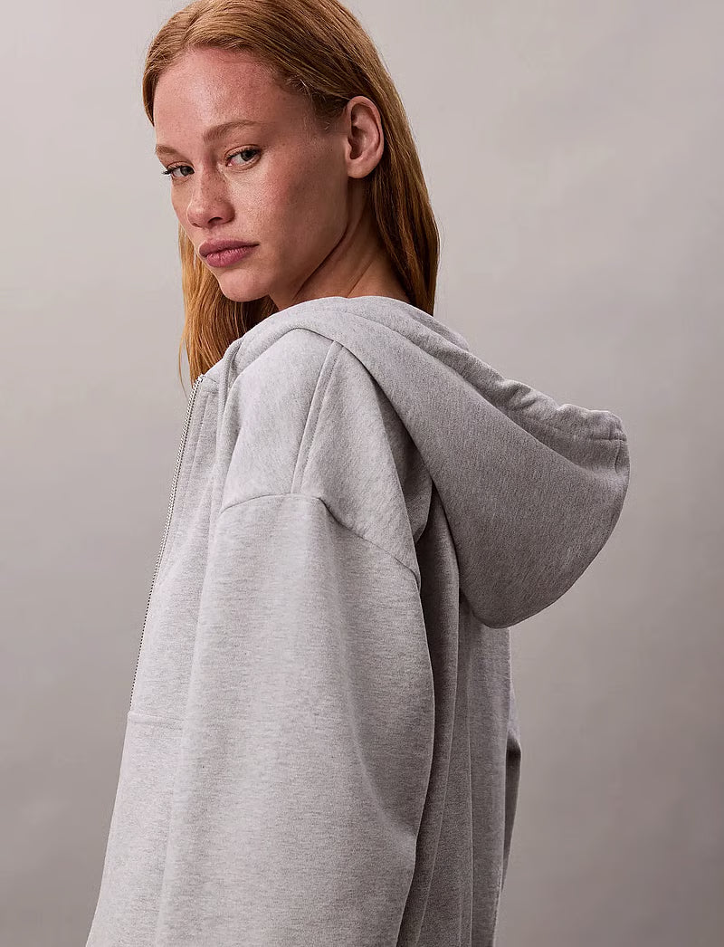 Calvin Klein Mens Archive Logo French Terry Hoodie In Grey