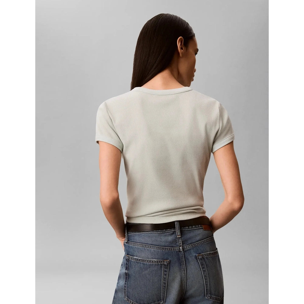 Calvin Klein Baby Rib Logo T-Shirt In Mint