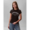 Calvin Klein Womens Graphic Logo Baby T-Shirt In Black