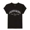 Calvin Klein Womens Graphic Logo Baby T-Shirt In Black