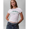 Calvin Klein Womens Graphic Logo Baby T-Shirt In White