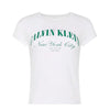 Calvin Klein Womens Graphic Logo Baby T-Shirt In White