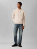 Calvin Klein Mens Terry Monogram Hoodie In Off White