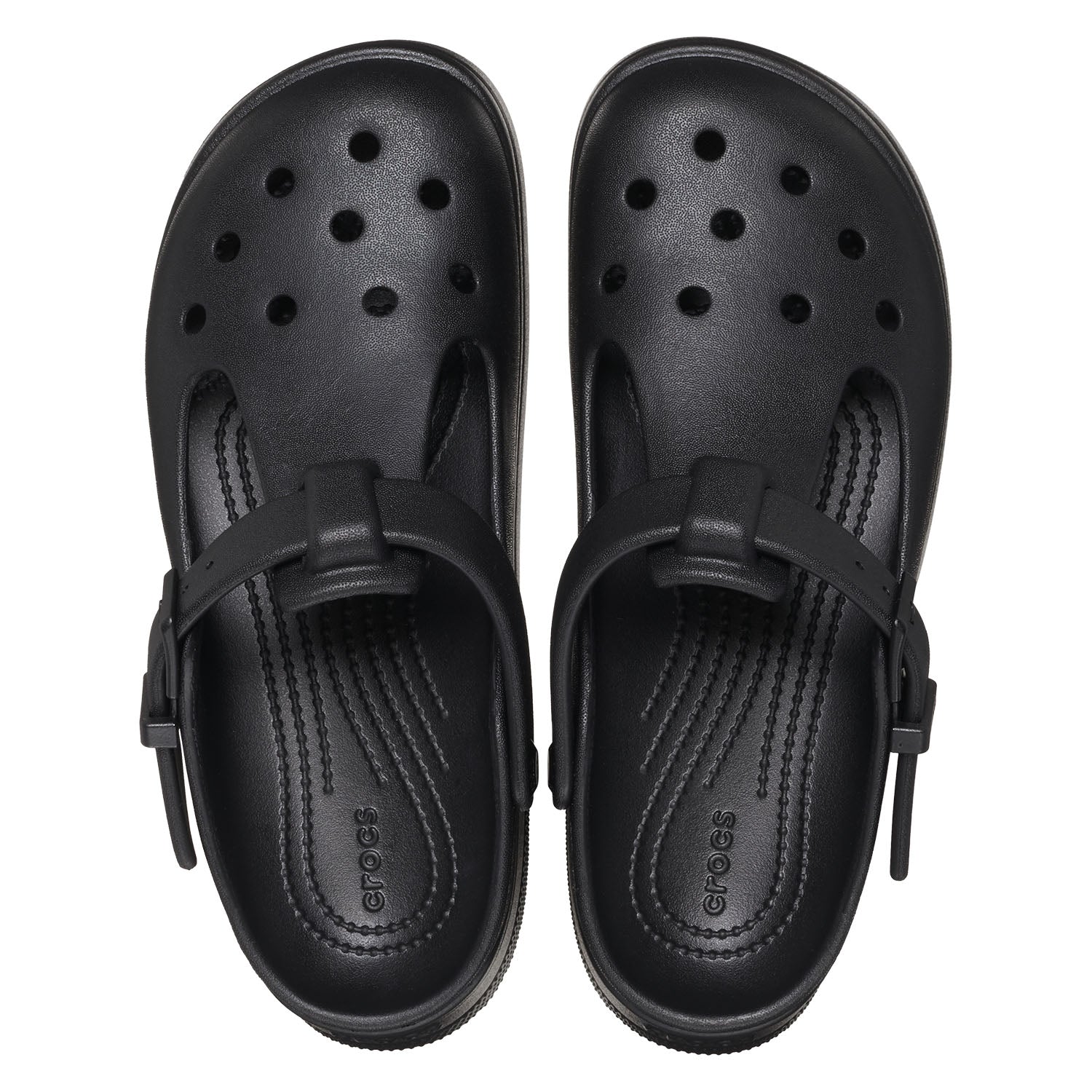 Crocs 210581 Womens Mary Jane Clog Shoes Black