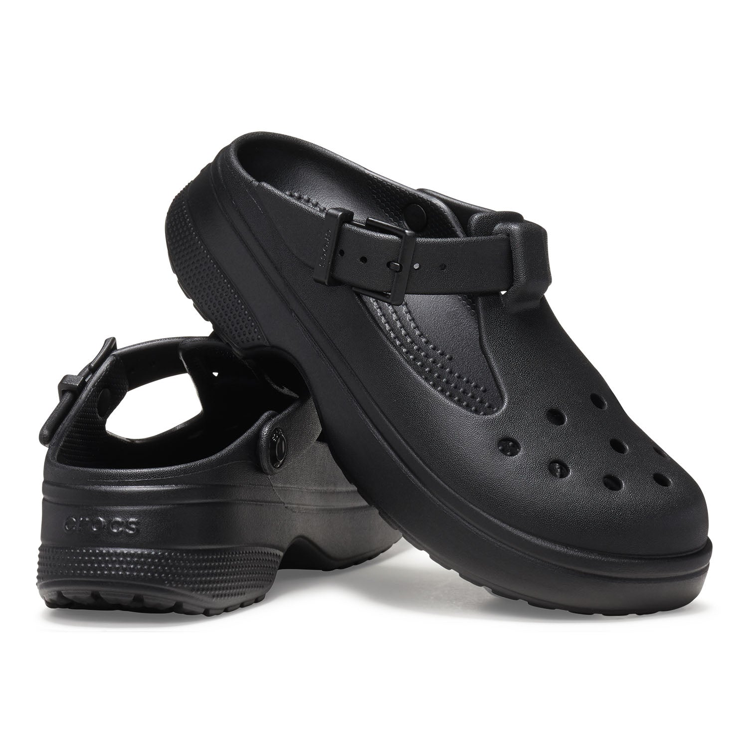 Crocs 210581 Womens Mary Jane Clog Shoes Black