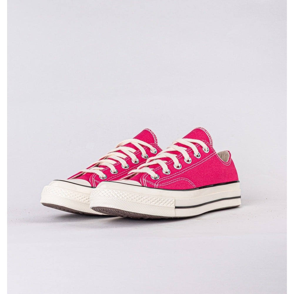 Converse Womens Chuck 70 Canvas Ox Sneakers In Rought Raspberry/Egret/Black