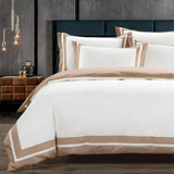 Egyptian Cotton Co Fiorenza Duvet In  Cream & Stone