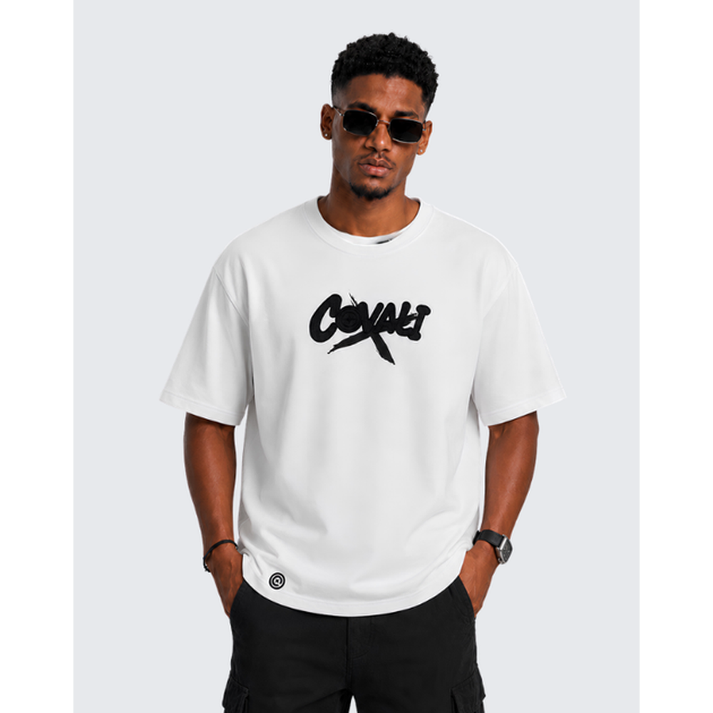 Covali Mens Denimo T-Shirt In White